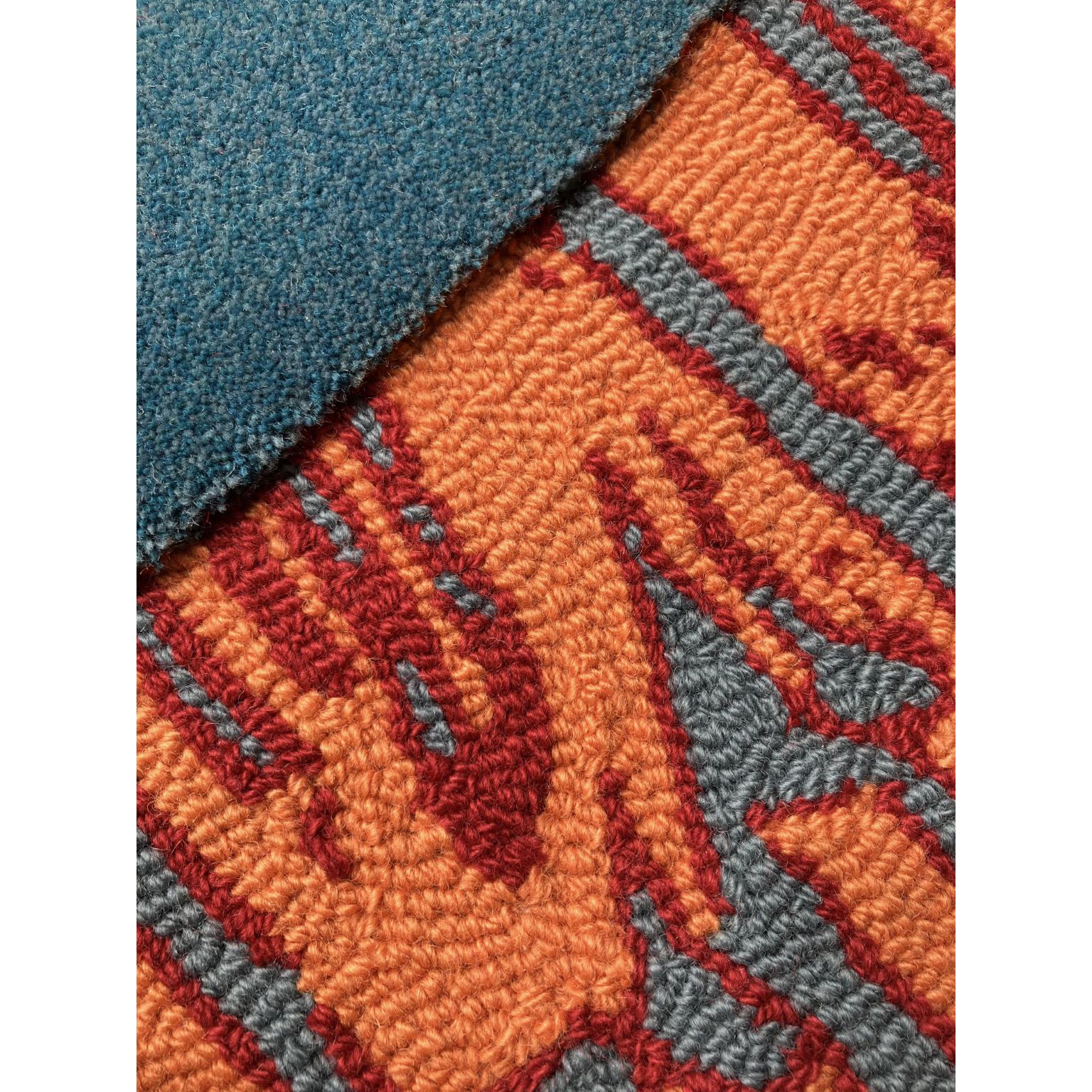 Mustique Coral Wall Tapestry by Antilla Di Lauro
Dimensions: L 225 x H 330 cm.
Materials: New Zealand wool and recycled plastic.

Antilla Di Lauro (b. 1989, Milan, Italy) designs and creates one-of-a-kind rugs and tapestries. After earning a