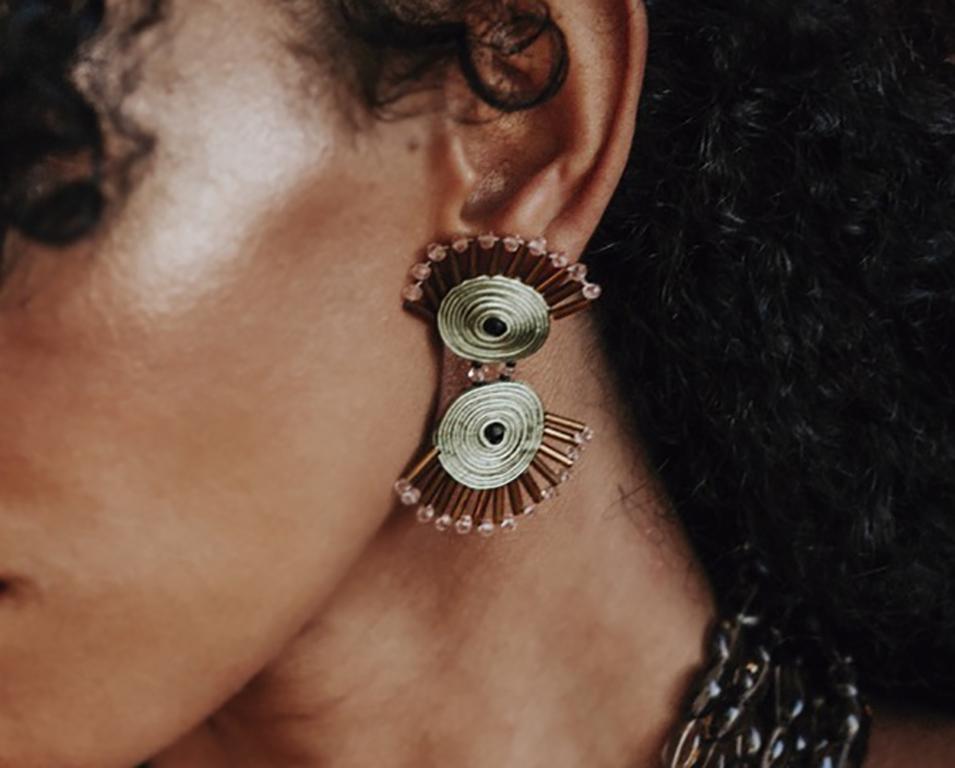 Musula Afrikania Pigmeos Botanical Earrings w/silver closure  3