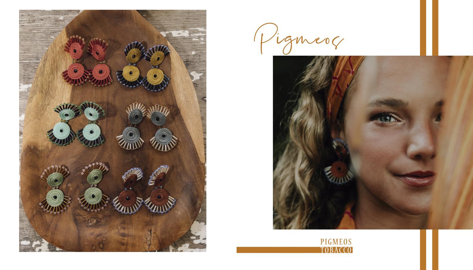 Musula Afrikania Pigmeos Tobacco Earrings w/silver closure  2