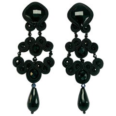 Musula Black is Back Soutache-Ohrringe mit silbernem Verschluss