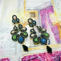 Musula Marie Antoinette Venus Soutache Earrings w/silver closure
