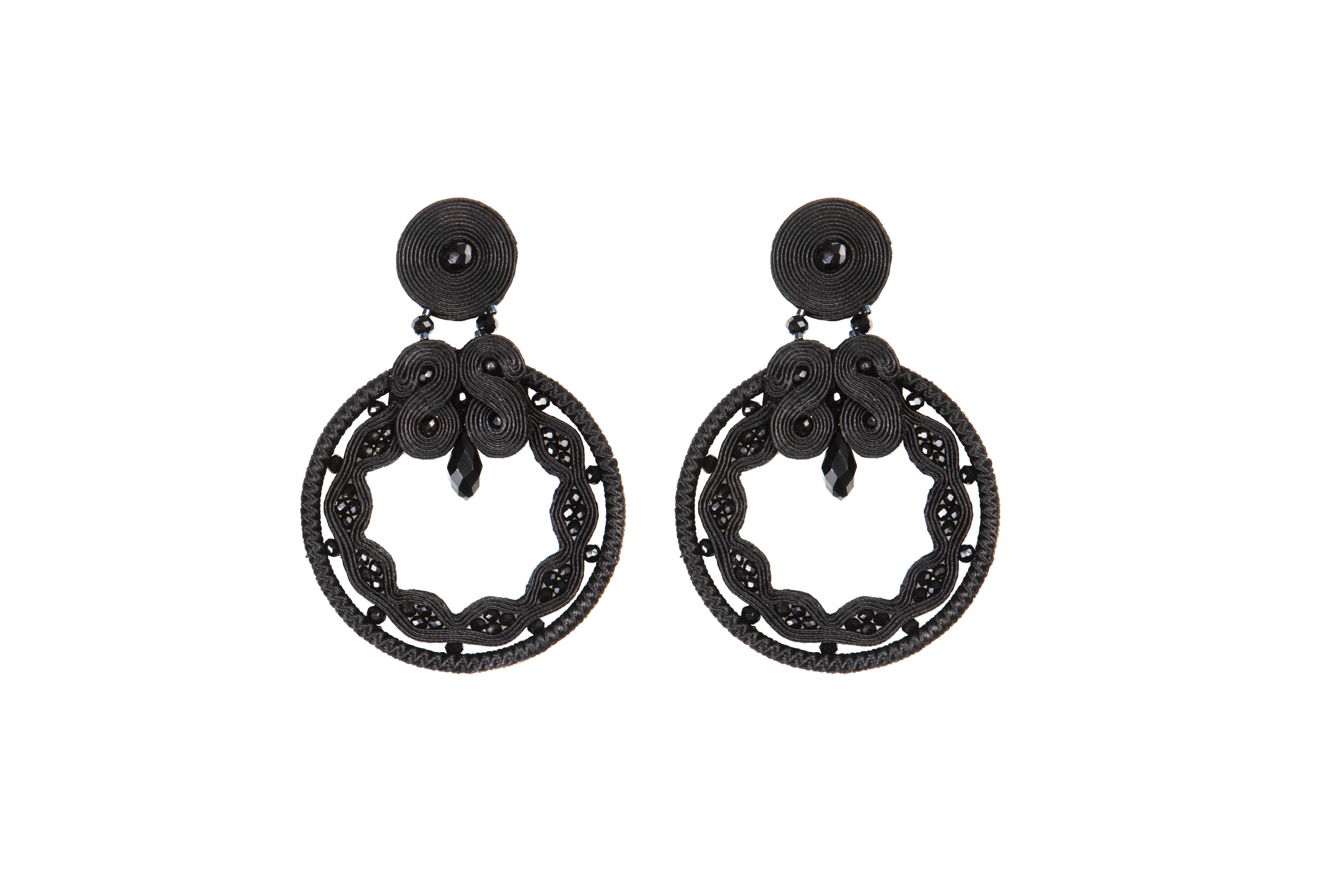 Orecchini Musula Miabril Aqua & Jet Soutache  Chiusura in argento in vendita 13