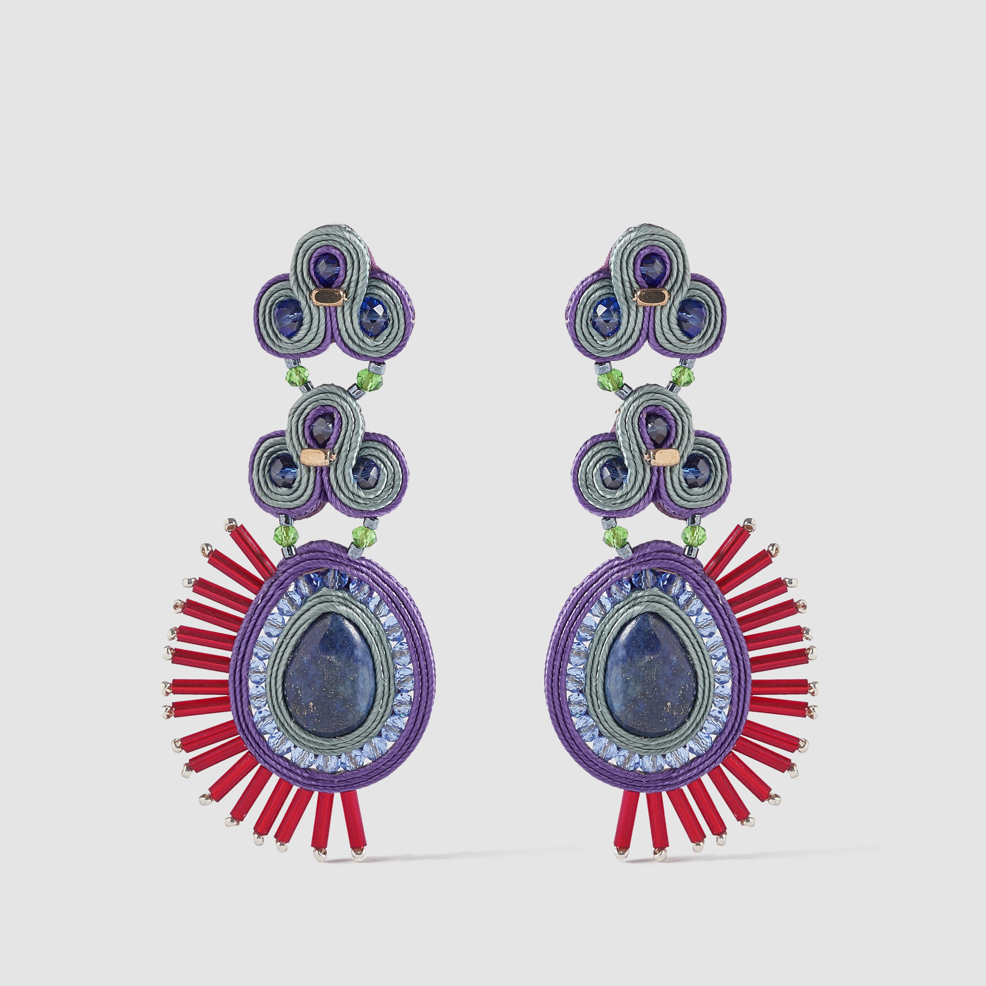 Romantic Musula Personalissima Micaela Ice Soutache Earrings For Sale