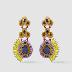 Boucles d'oreilles Musula Personalissima Micaela Lime Soutache