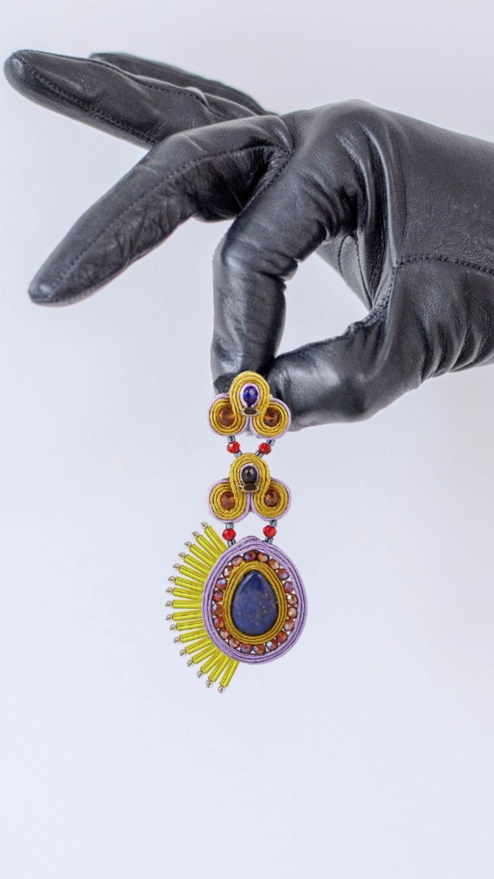 Musula Personalissima Micaela Lime Soutache Earrings In New Condition For Sale In  Bilbao, ES