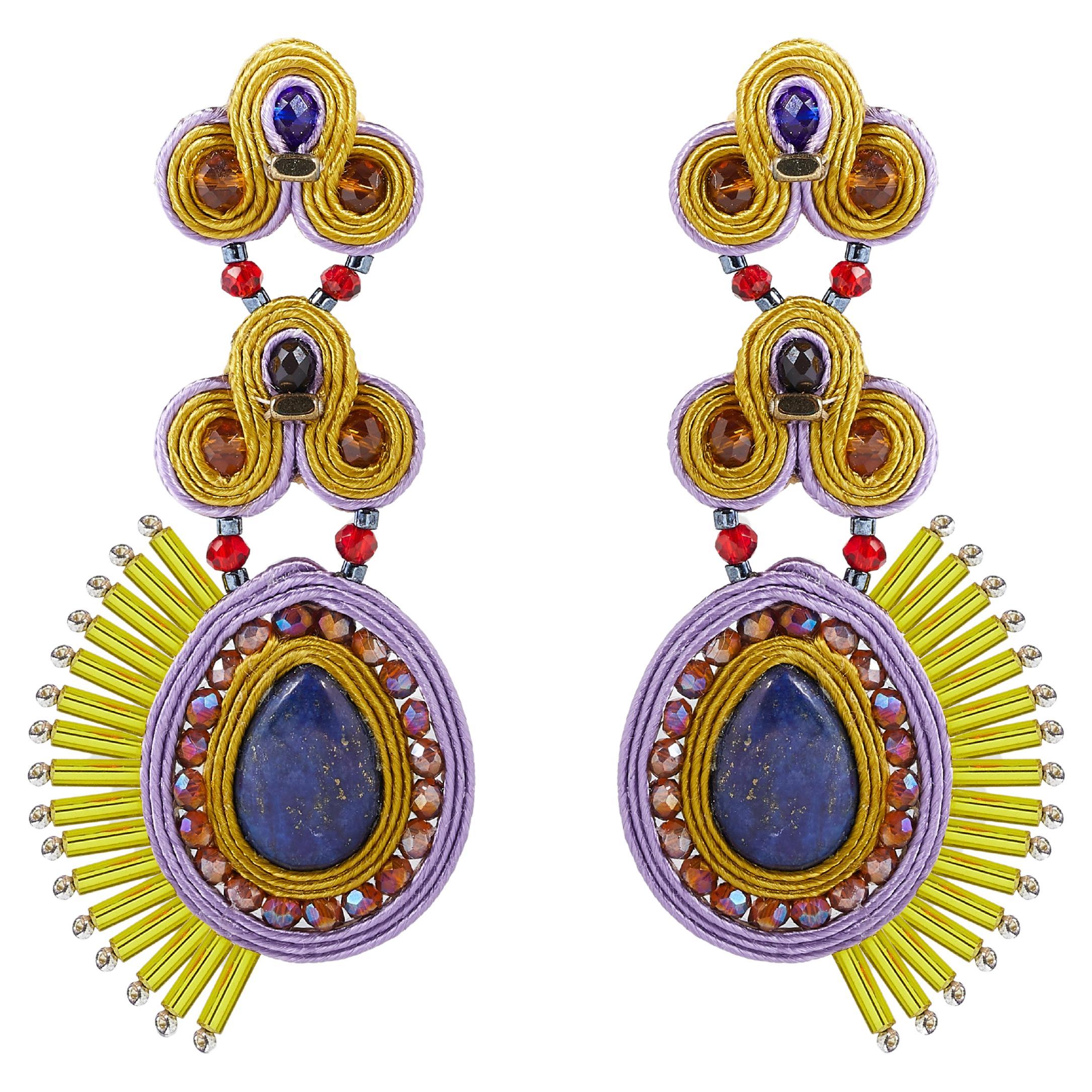 Musula Personalissima Micaela Lime Soutache Ohrringe