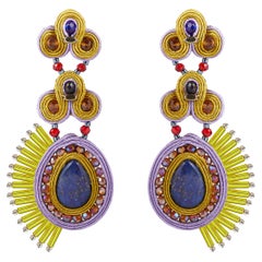 Boucles d'oreilles Musula Personalissima Micaela Lime Soutache