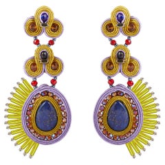 Musula Personalissima Micaela Lime Soutache Earrings  