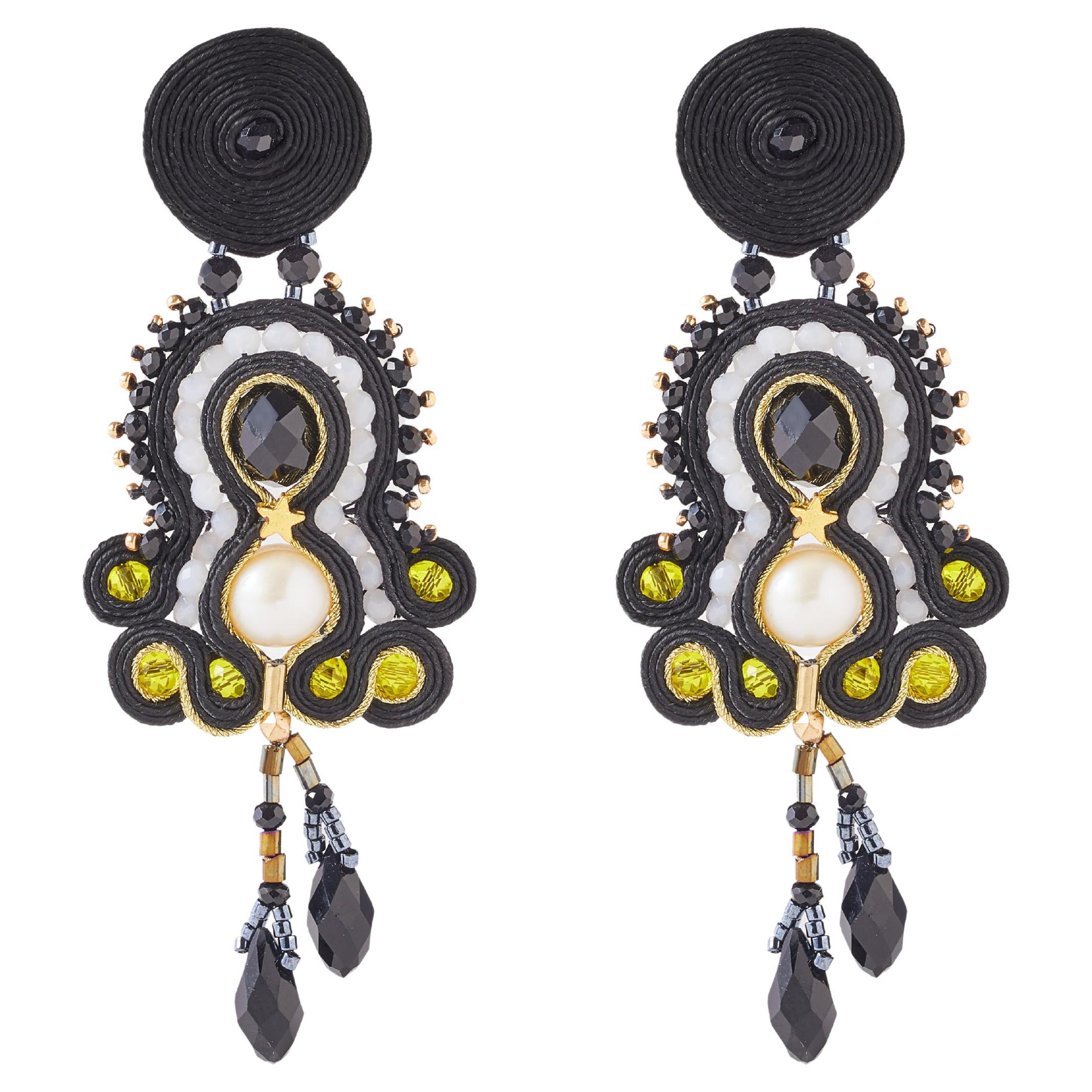 Musula Personalissima Nicoletta Night Soutache Earrings   For Sale