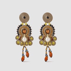 Musula Personalissima Nicoletta Sand Soutache Earrings