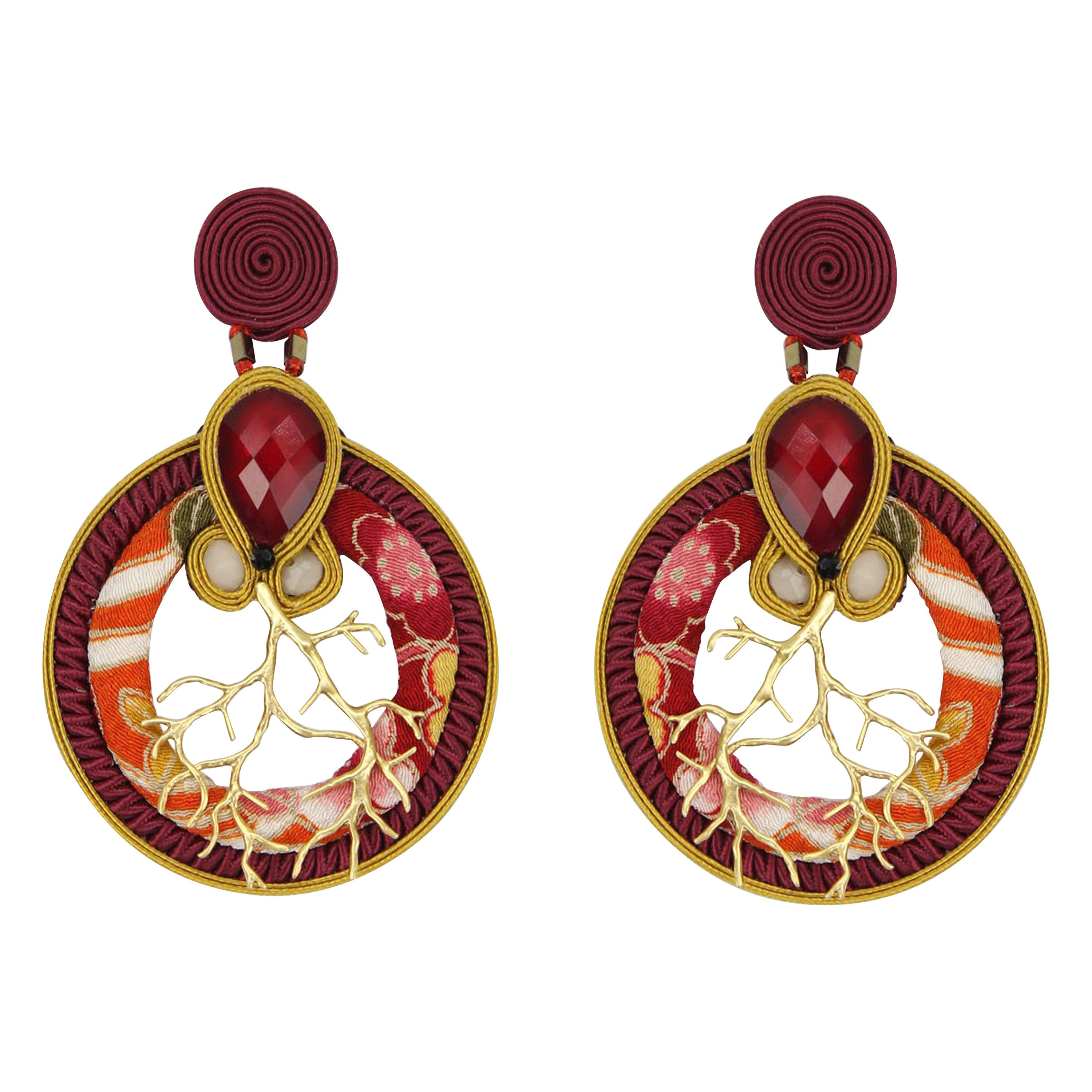 Musula Winter  Bonsai Soutache Earrings w/silver closure 