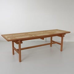 Mute Bench in Tauari Hardwood and Straw, Minimal Style with Japanese Inspiration