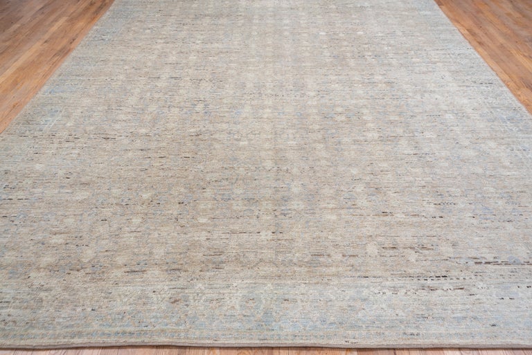 Muted Baby Blue Modern Moroccan Style Carpet, Medium Pile at 1stDibs