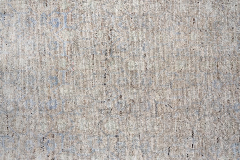 Muted Baby Blue Modern Moroccan Style Carpet, Medium Pile at 1stDibs