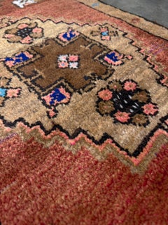 Muted Brick Red Turkish Mini Rug • Vintage Anatolian Yastik • Bathmat / Doormat