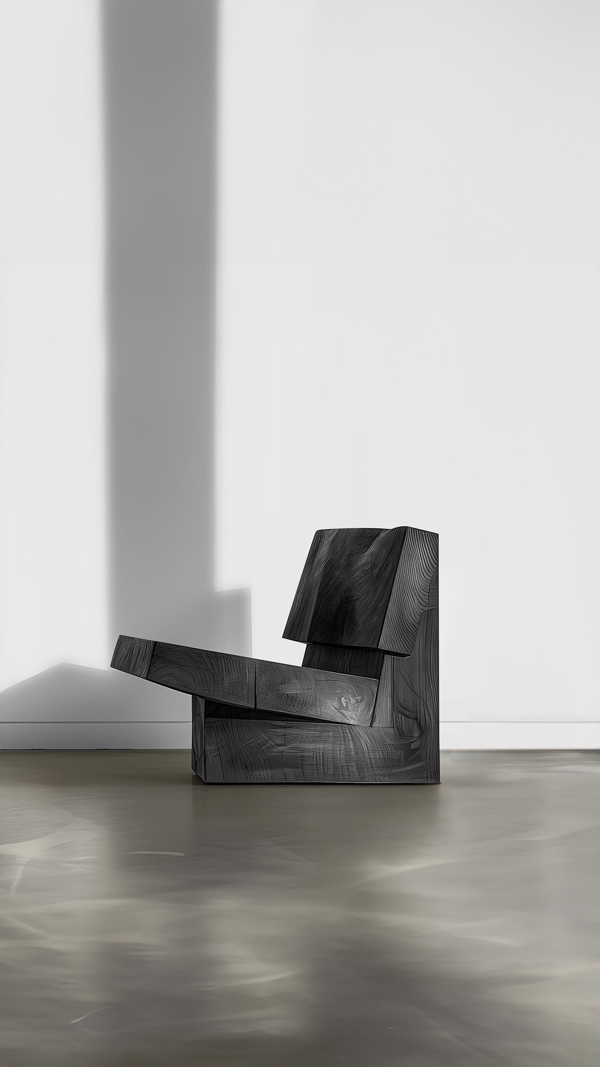 Fait main Muted by NONO No04 Chaise en bois massif Esthétique brutale et intemporelle en vente