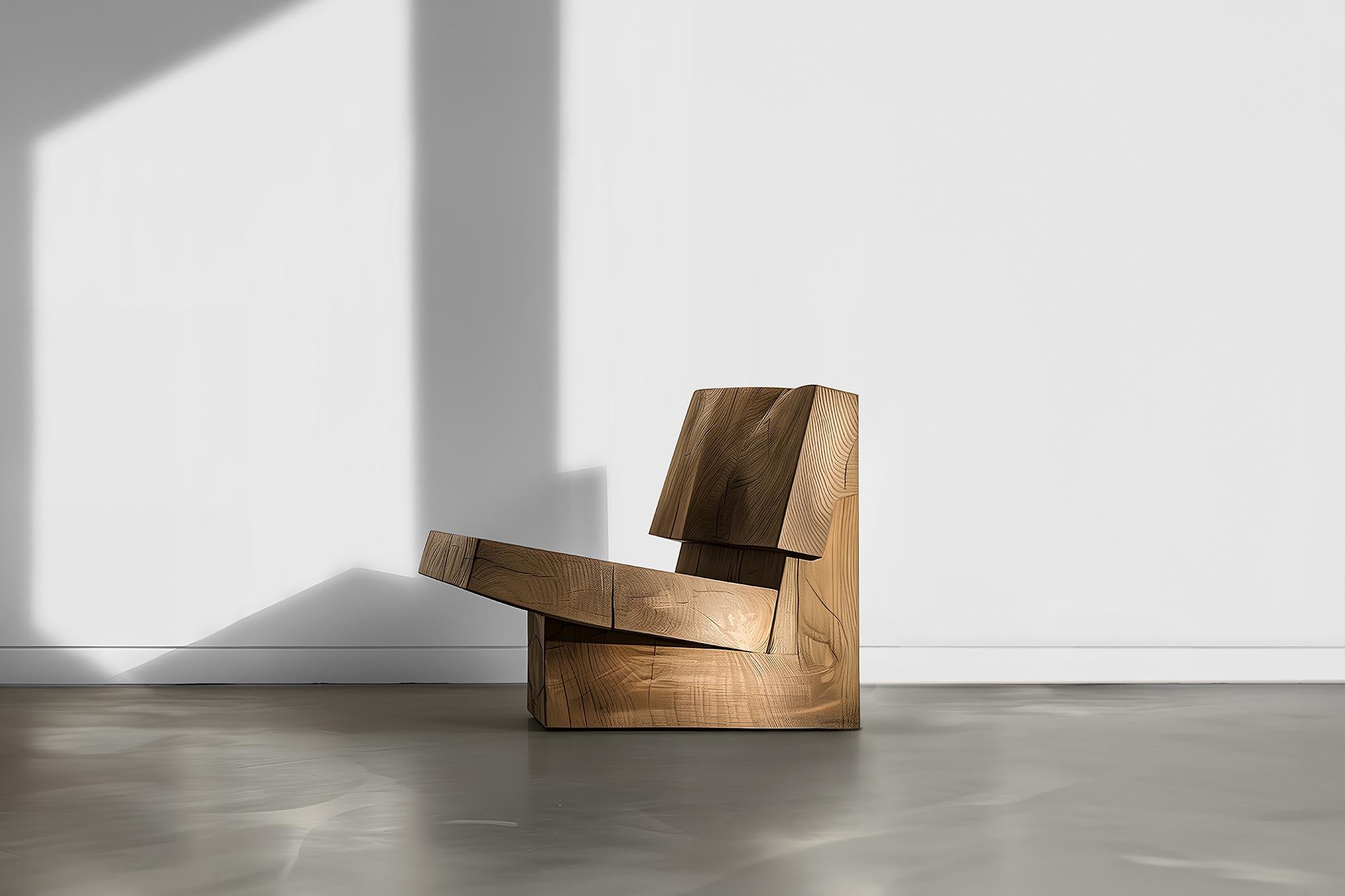 Muted by NONO No04 Chaise en bois massif Esthétique brutale et intemporelle en vente 1