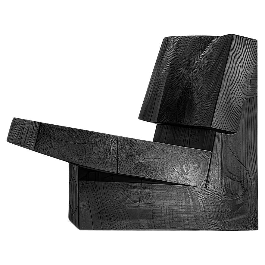 Muted by NONO No04 Chaise en bois massif Esthétique brutale et intemporelle en vente