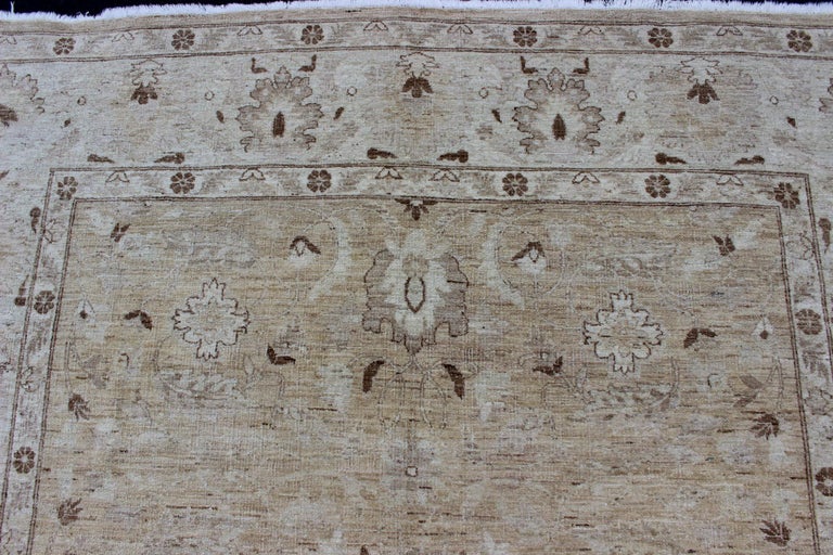 Muted Colors Afghan Rug with All-Over Design and Light Buttery Color ...