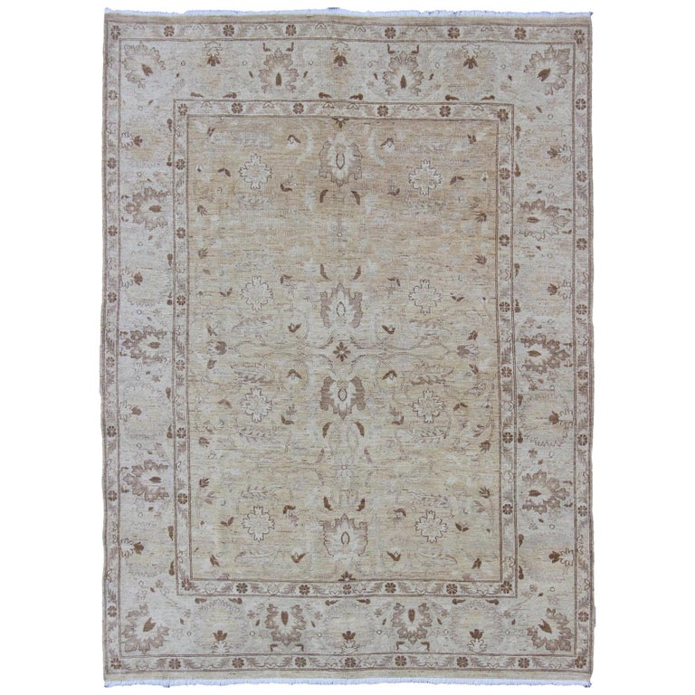Muted Pattern Rug Muted Colors Afghan Rug with All-Over Design and Light Buttery Color ...
