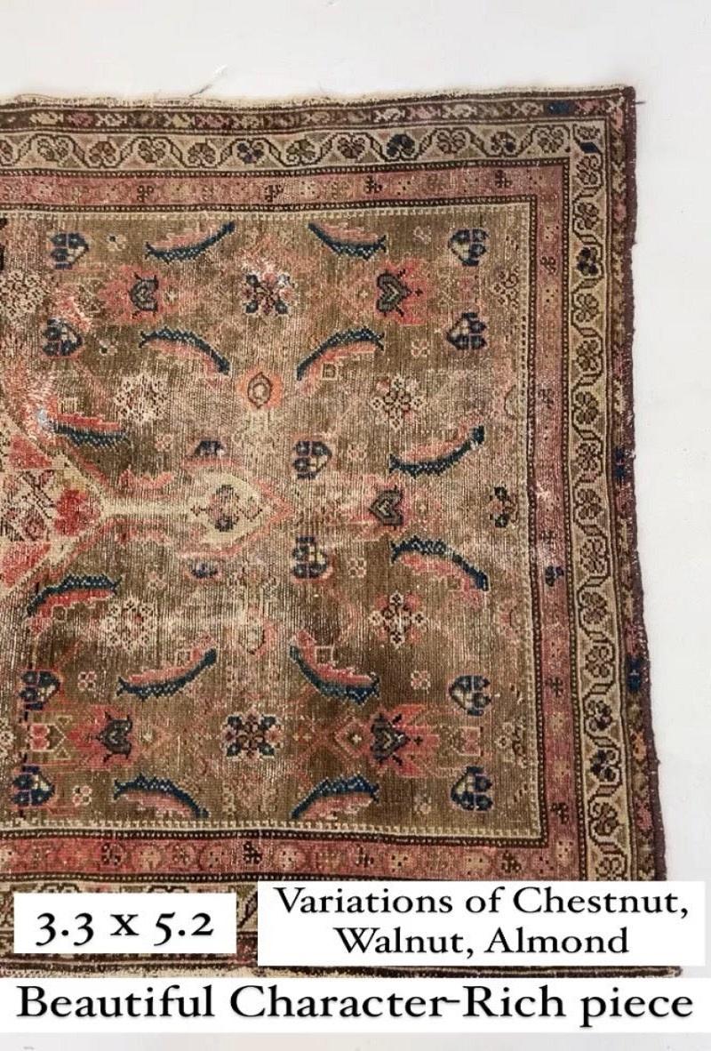 Muted & Earthy Antique Rug, c.1920-30's For Sale 7