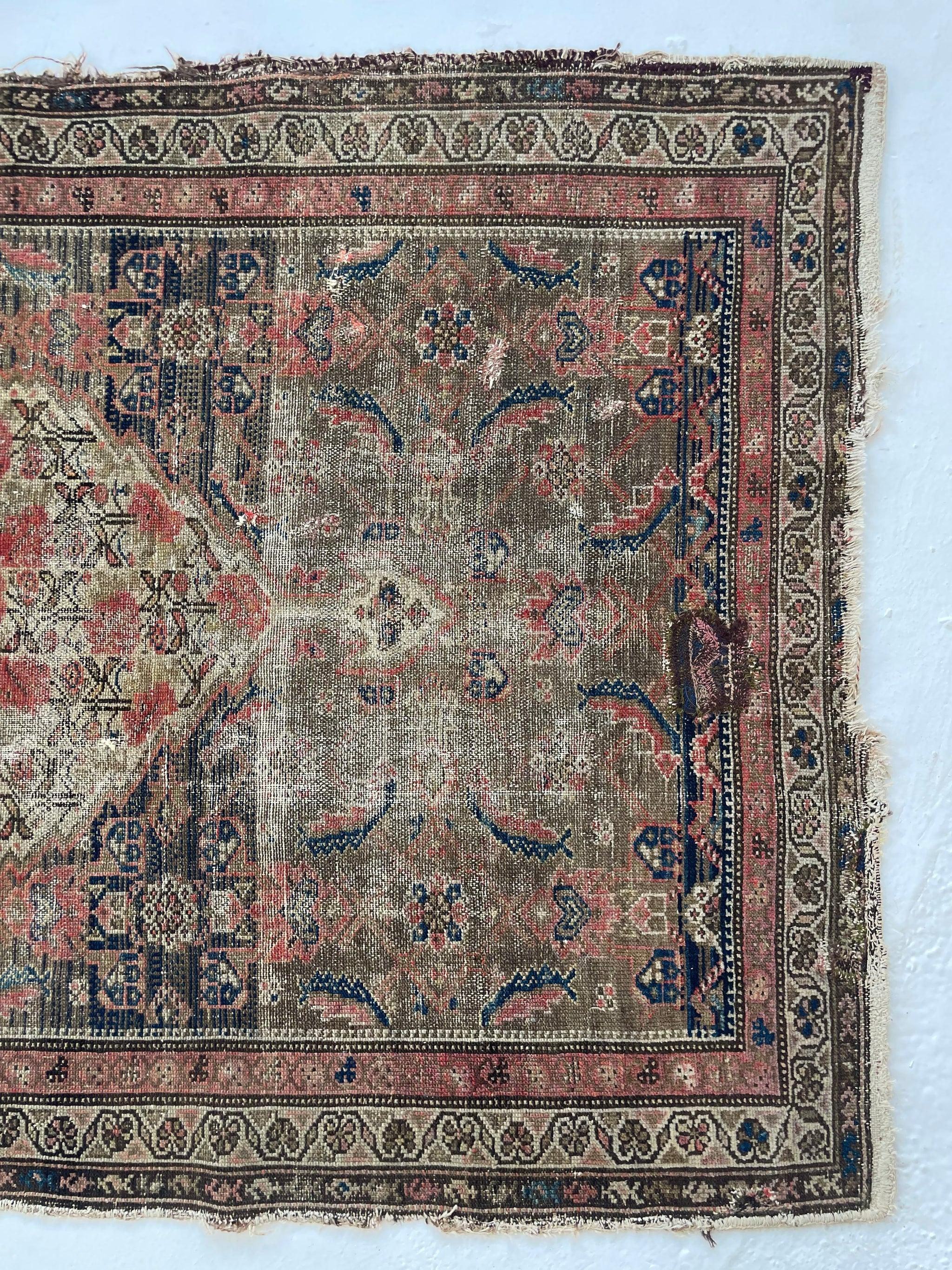 Muted & Earthy Antique Rug, c.1920-30's In Good Condition For Sale In Milwaukee, WI