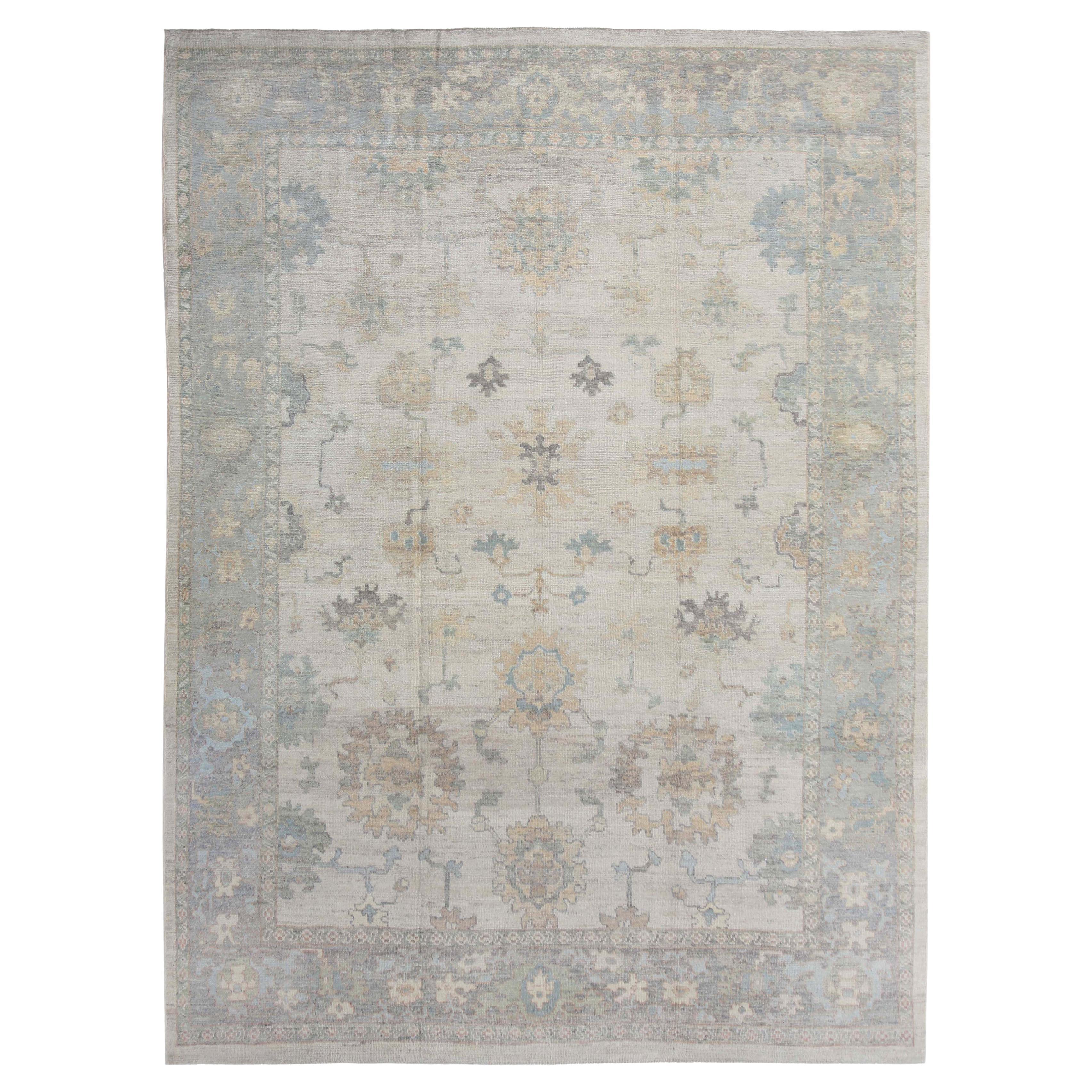 Muted Handmade Oushak Rug from Turkey