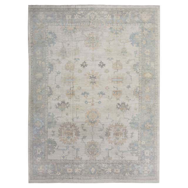 Vintage Muted Oushak Rug from Turkey with Medallion in Lavender and ...