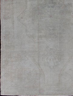 Neutral Vintage Oushak Turkish Rug in Pale Colors
