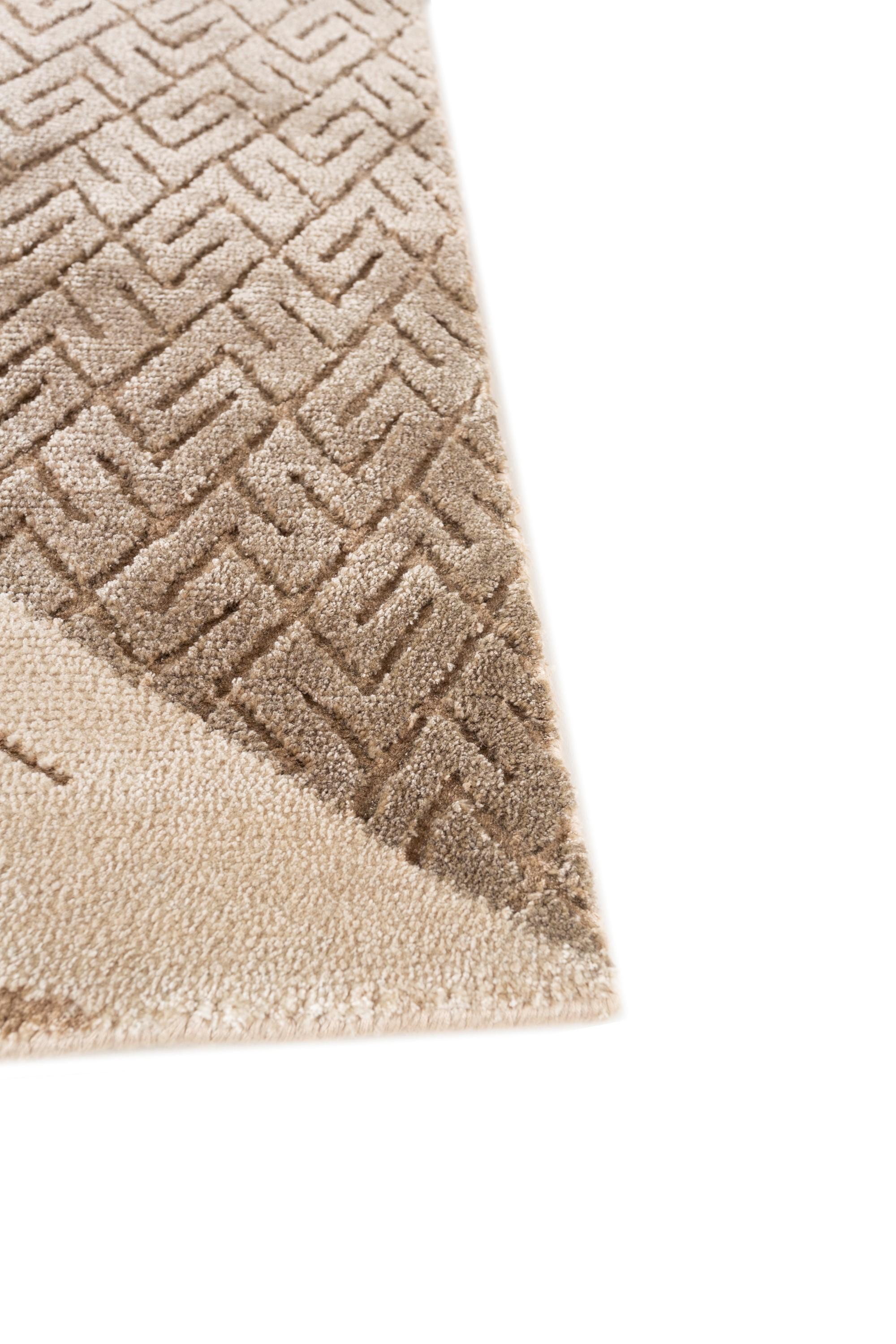 Modern Muted Melody Gray Brown & Gray Brown 180x270 cm Hand Knotted Rugs For Sale
