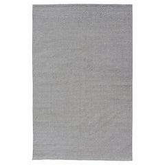 Muted Modern Indian All Gray Hand-Knotted Rug 5'7 x 9'0