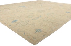 New Colorful Pastel Modern Oushak Rug with Traditional Style