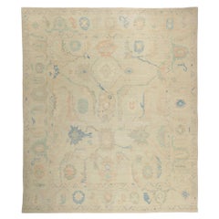 Muted Pastel Oushak Rug, Quiet Sophistication Meets Modern Tranquility