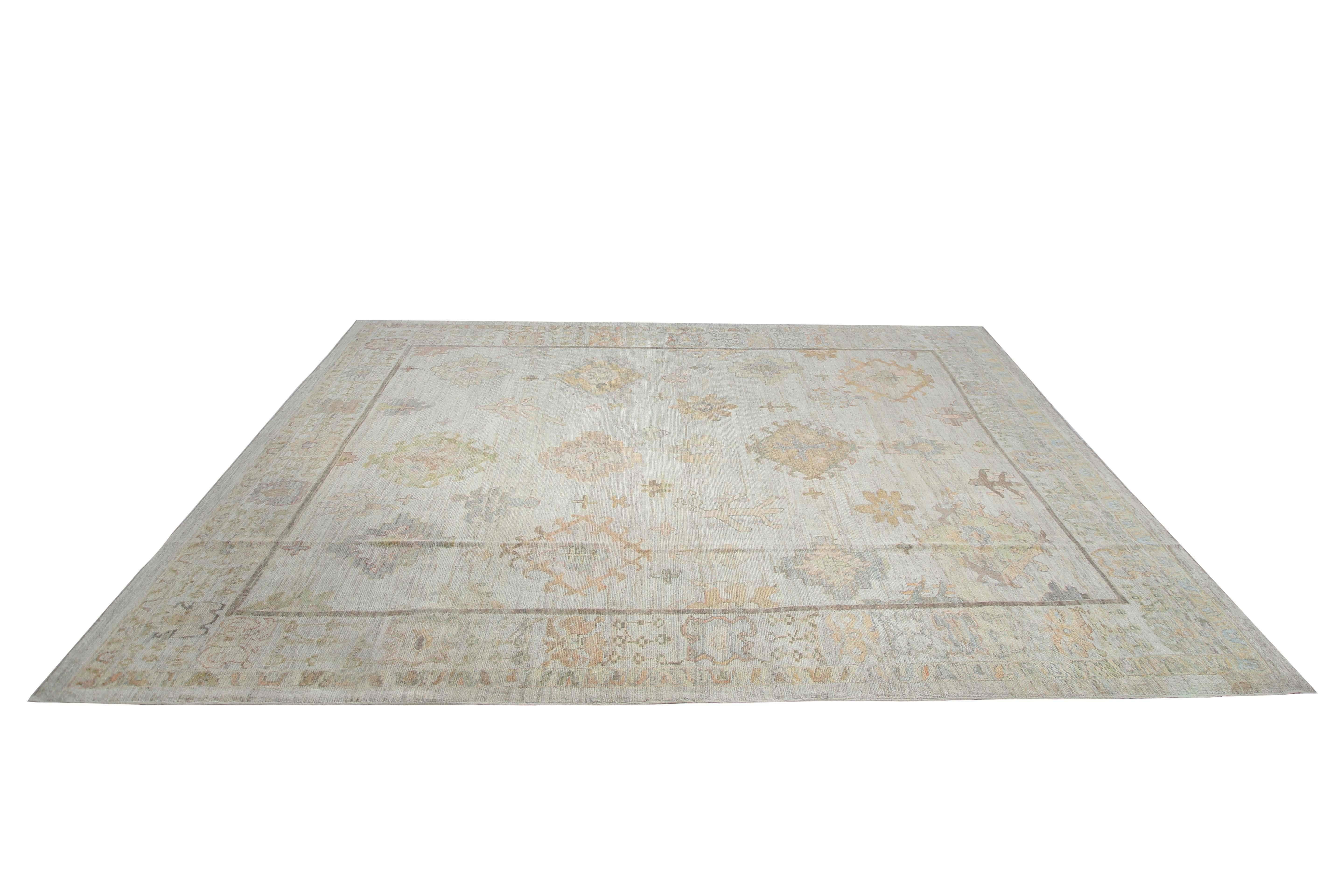 Hand-Woven Muted Pastel Turkish Handmade Rug For Sale