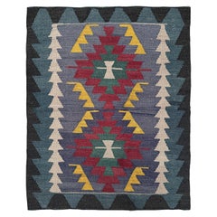 Muted Purple Turkish Kilim • Flatweave Tribal Rug / Wall Art (3′×4′) • 1960s