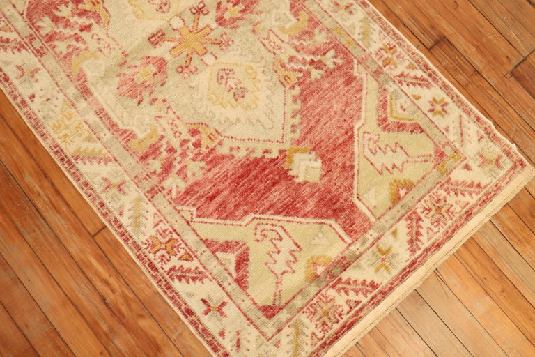 Muted Red Hand Knotted Wool Turkish Throw Scatter Size ...