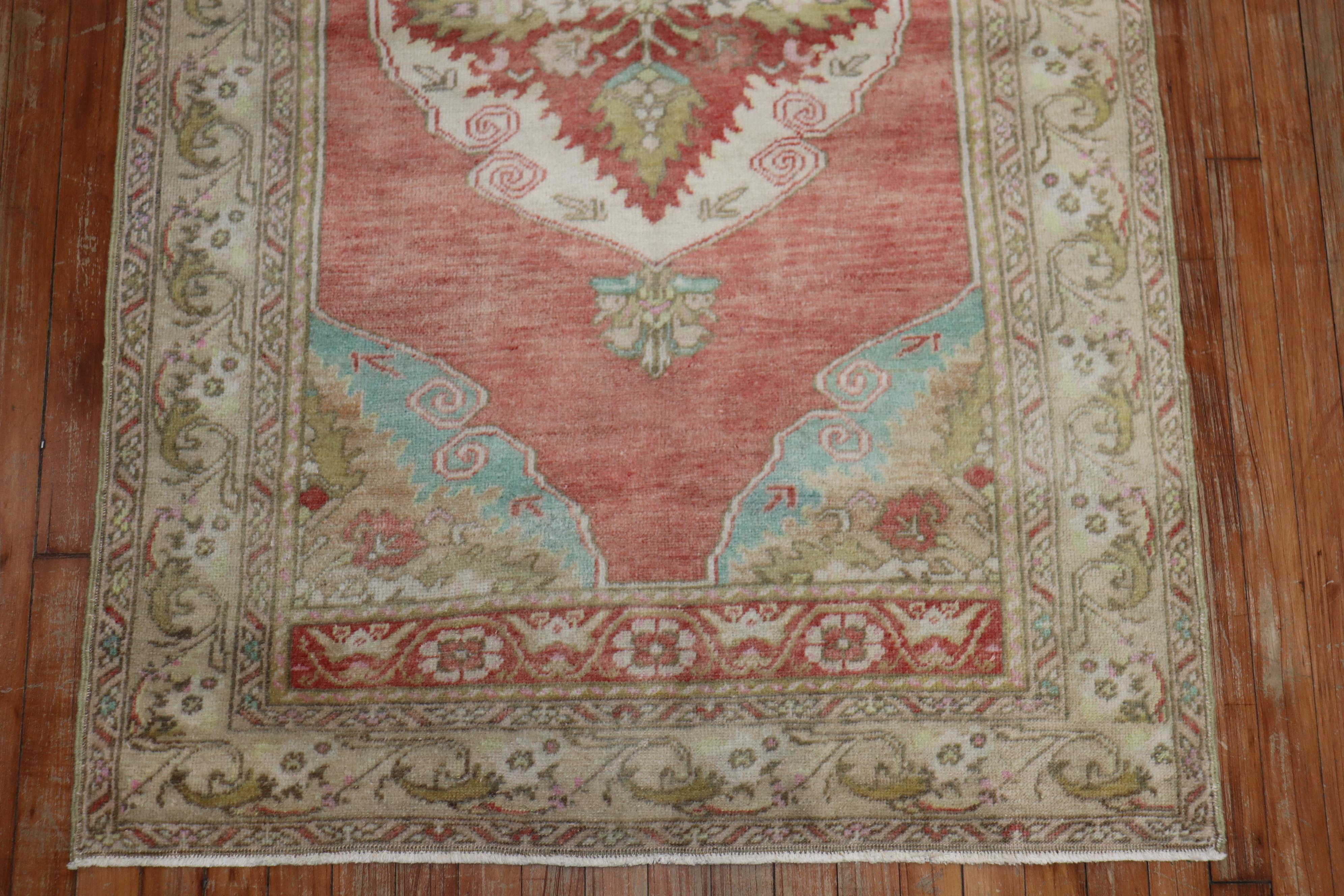 Gustavian Muted Red Pink Turkish Scatter Size Rug