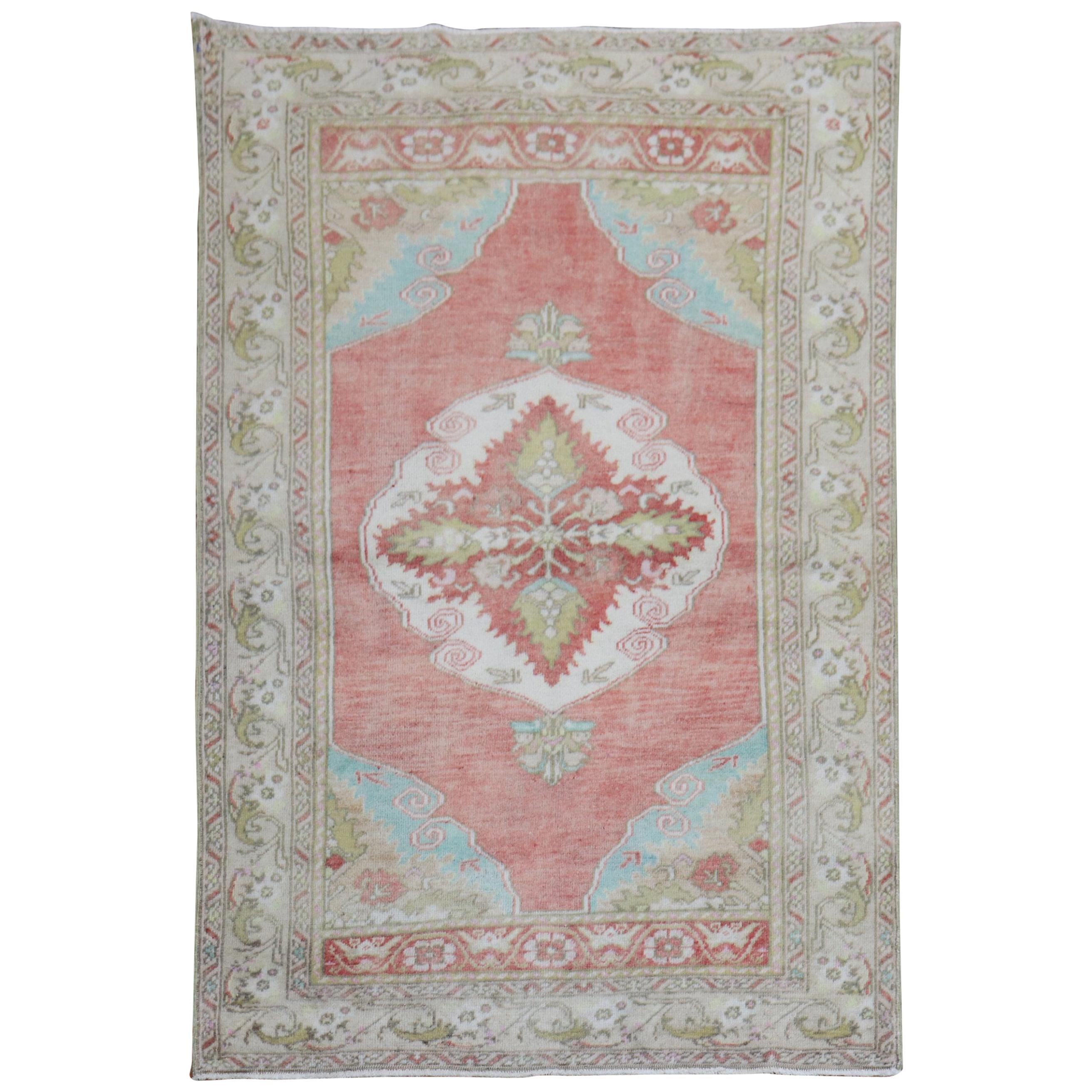 Muted Red Pink Turkish Scatter Size Rug