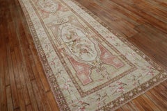 Muted Turkish Ghiordes Floral Wide Runner