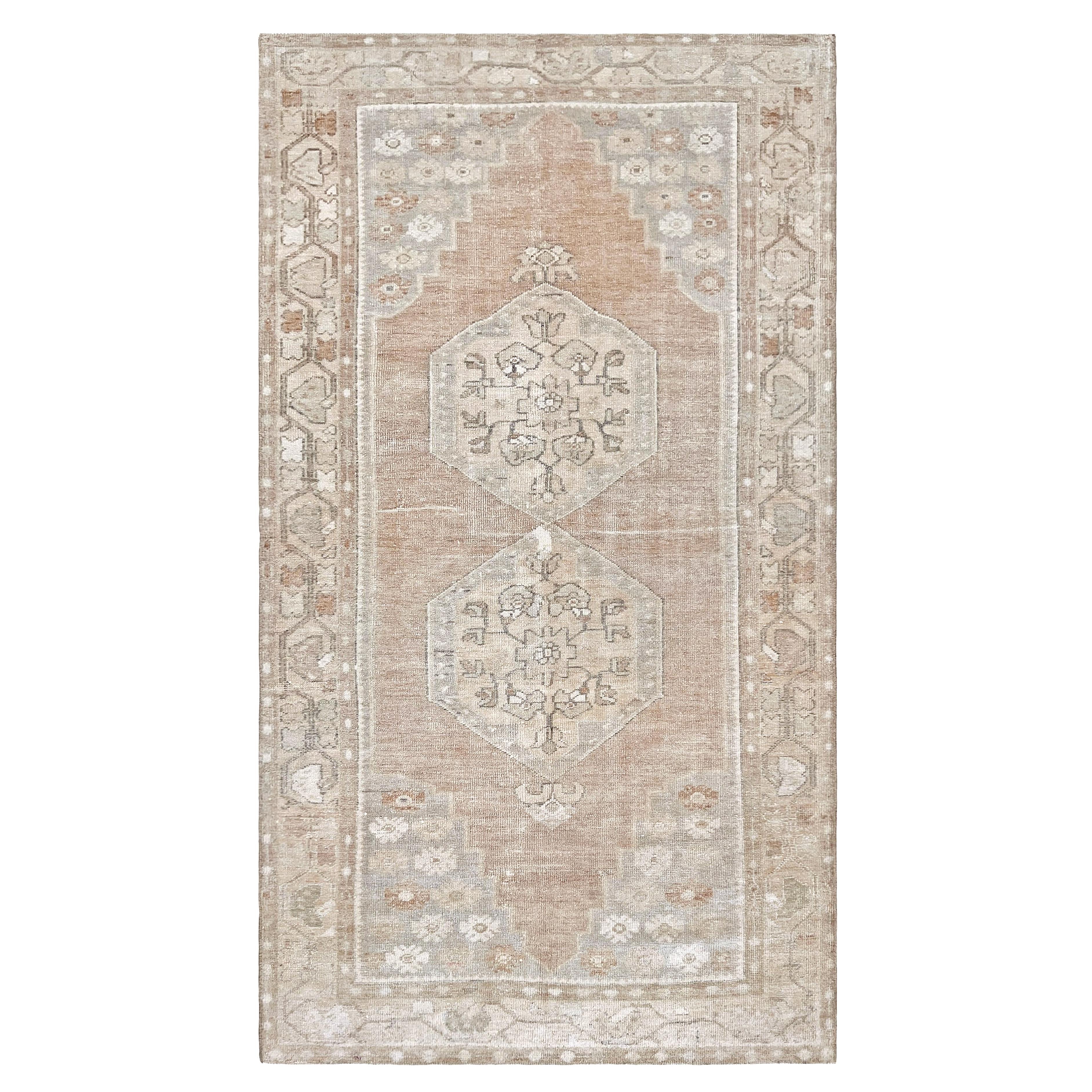 Muted Turkish Runner Rug • Transitional Handmade Anatolian Rug
