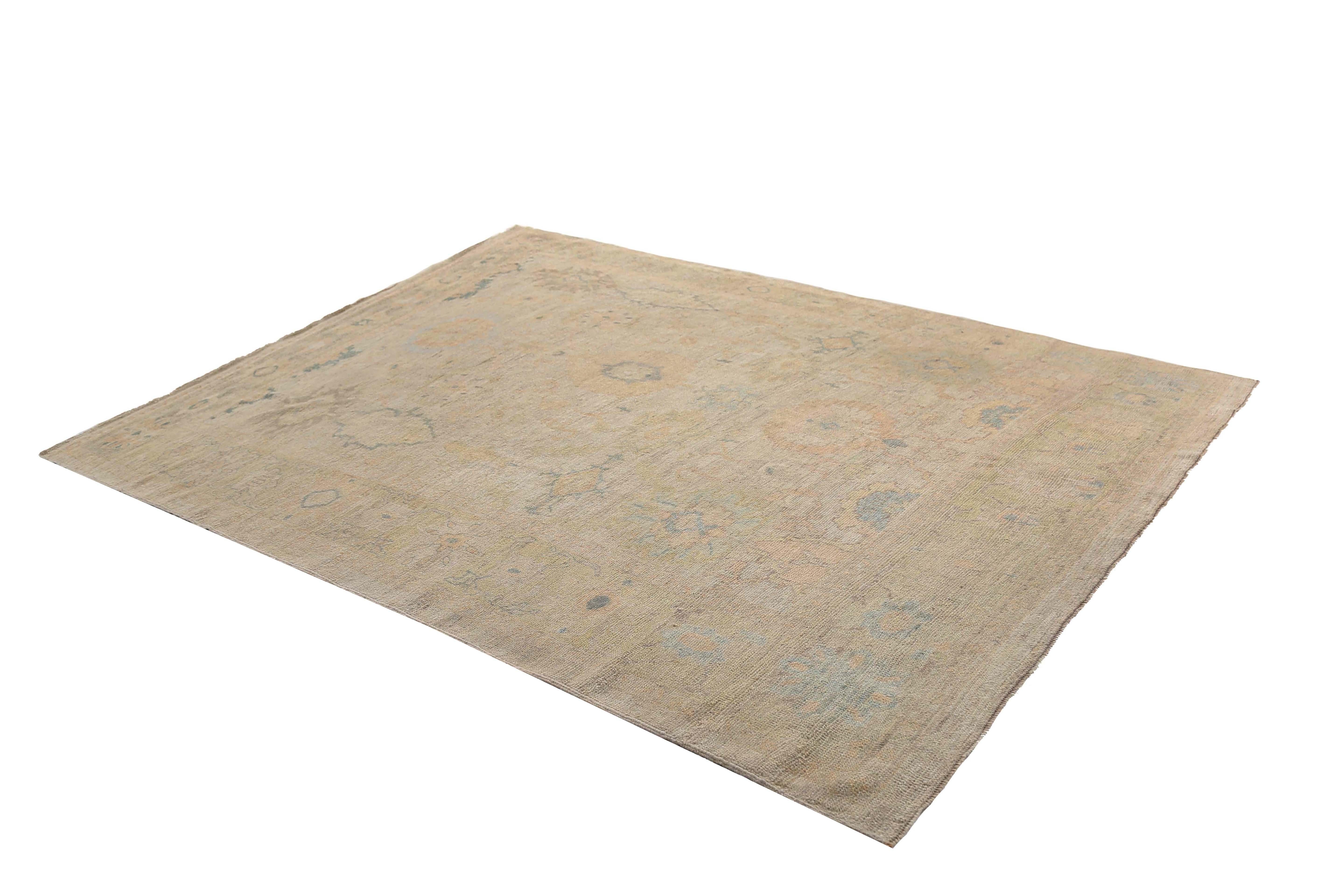 Afghanistan Oushak-Teppiche Circa 1990 - Wolle Elfenbein Design - 95580 im Angebot 1