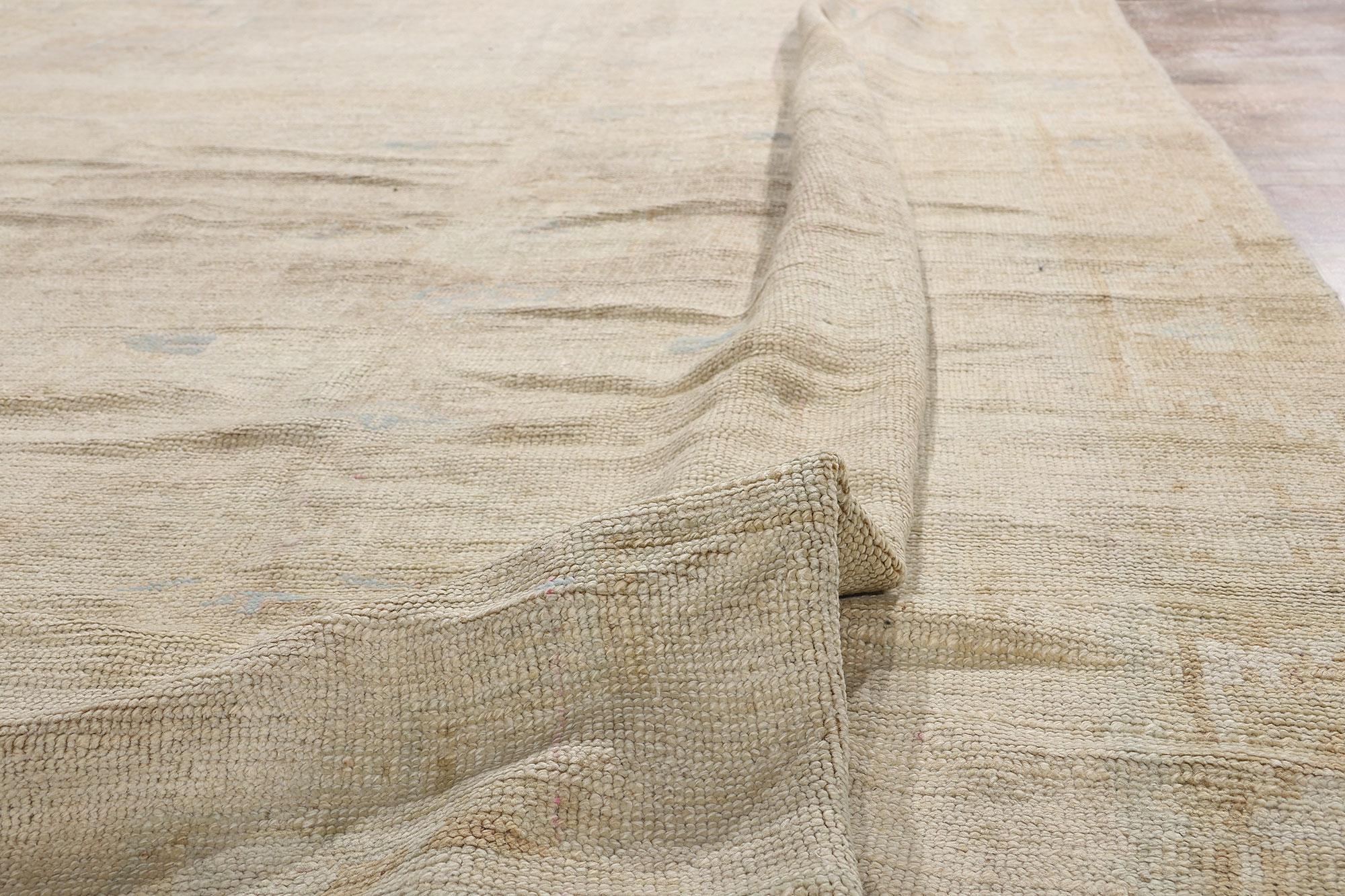 1950's Muted Turkish Oushak Carpet with Contemporary Style For Sale 4