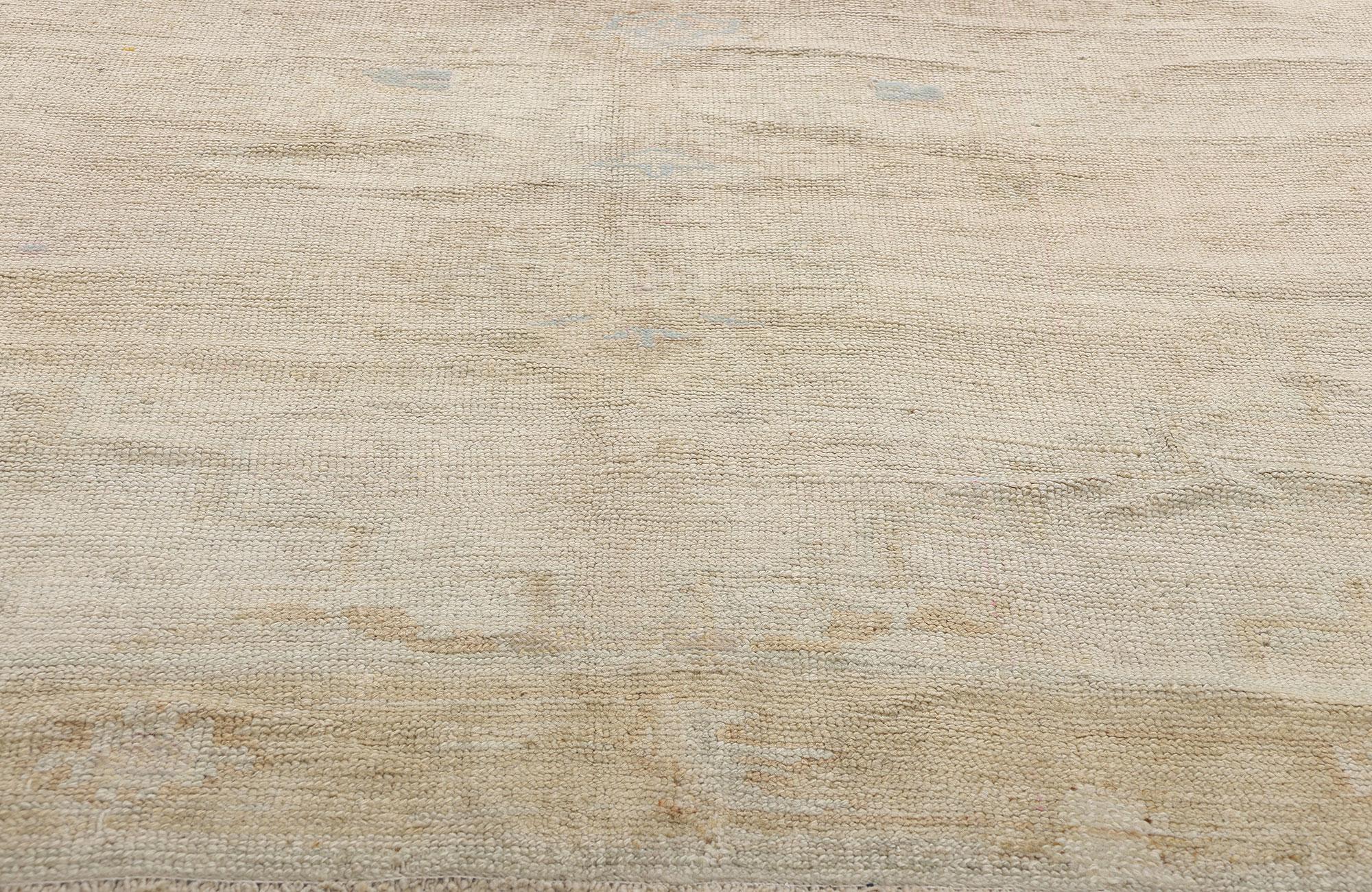1950's Muted Turkish Oushak Carpet with Contemporary Style For Sale 2