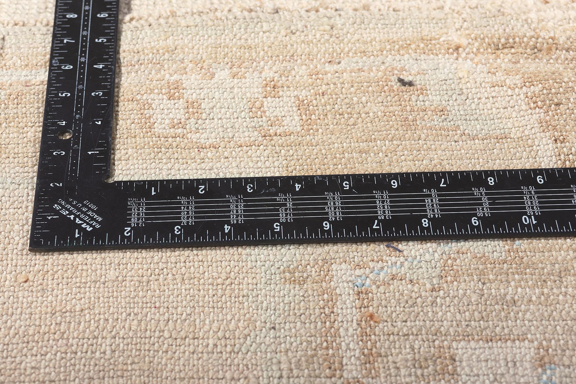1950's Muted Turkish Oushak Carpet with Contemporary Style For Sale 6
