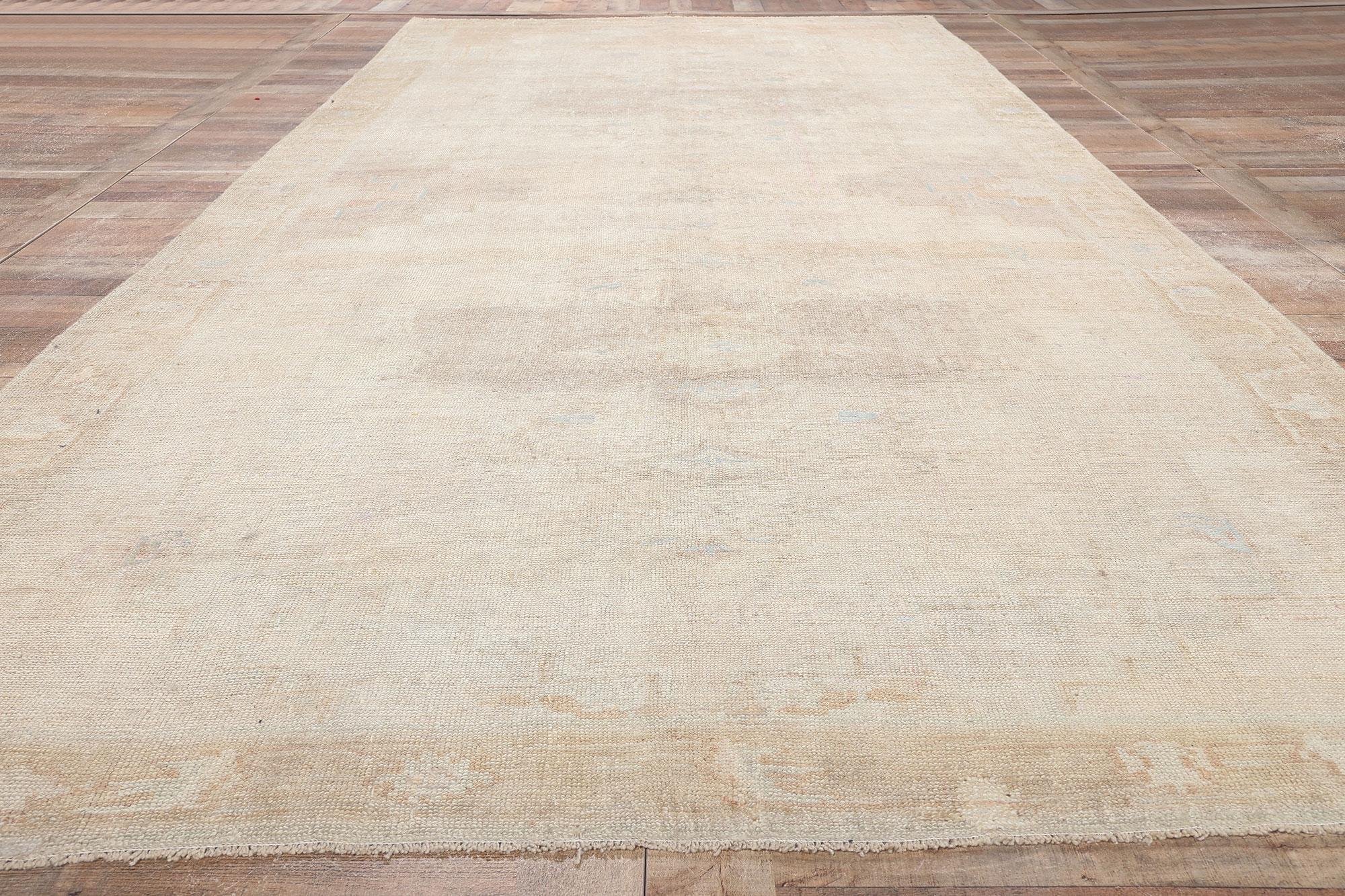 1950's Muted Turkish Oushak Carpet with Contemporary Style For Sale 10