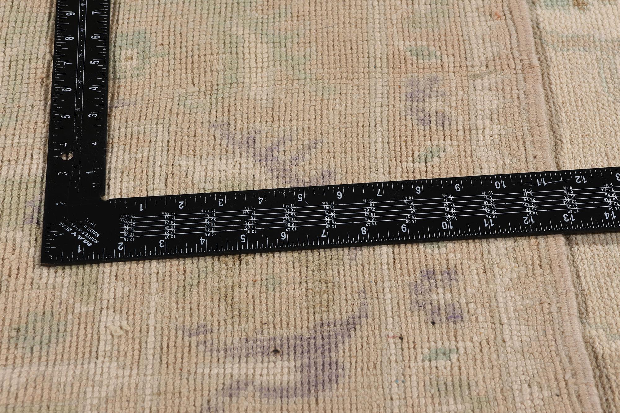 1950's Turkish Oushak Carpet with Modern Style For Sale 1