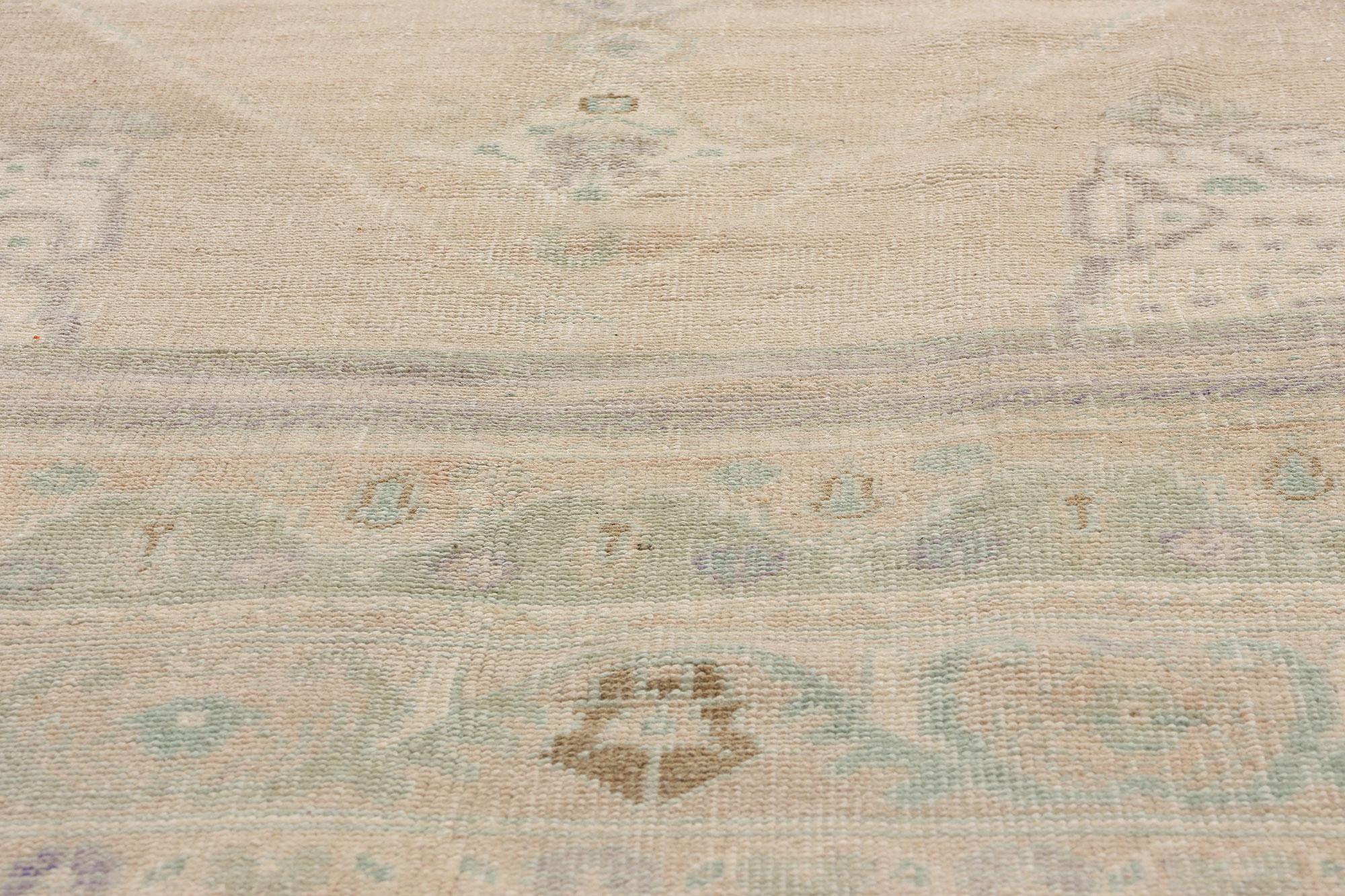 20th Century 1950's Turkish Oushak Carpet with Modern Style For Sale