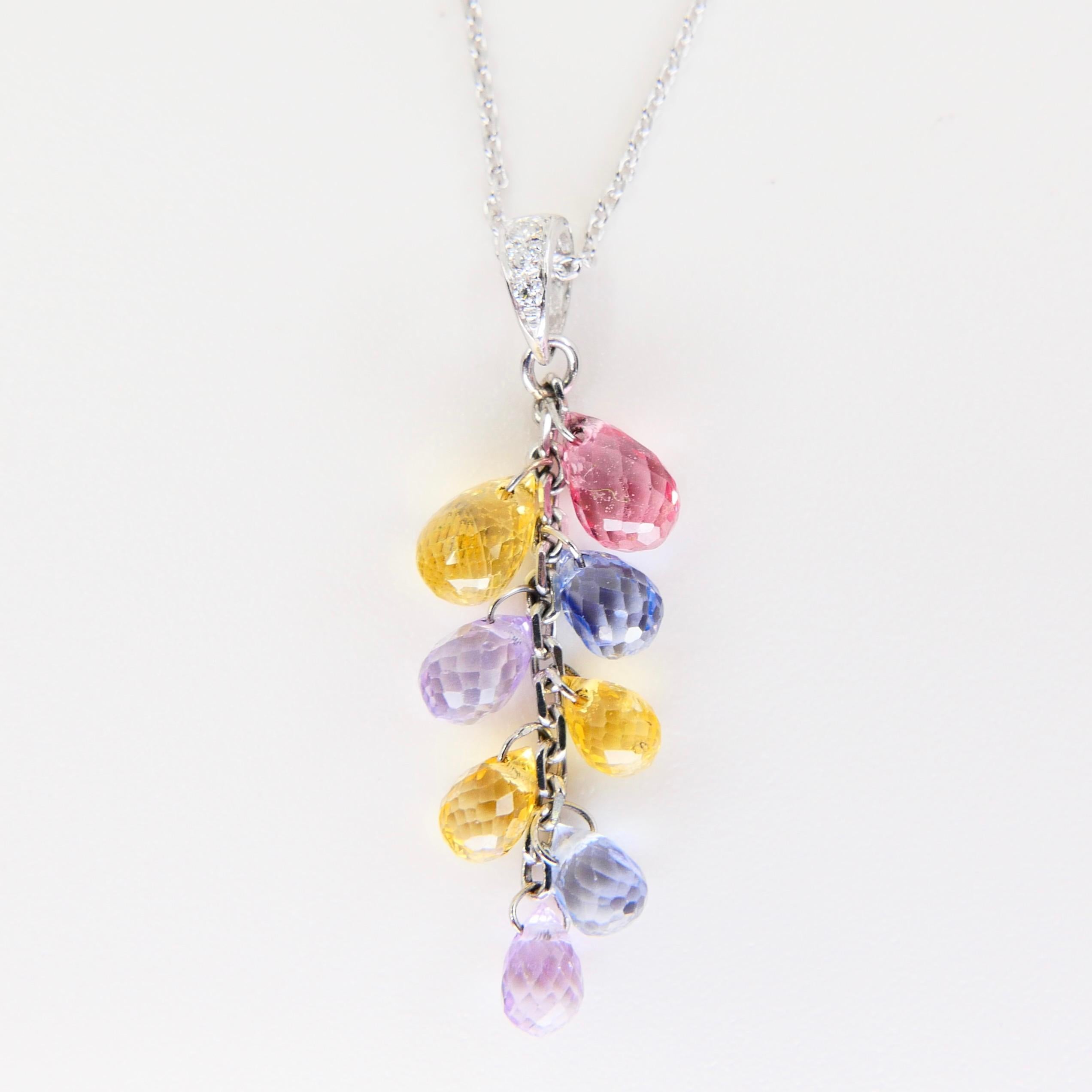 sapphire briolette necklace