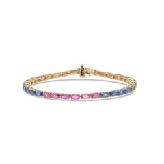 Bracelet orné de plusieurs saphirs, monté sur or jaune 18 carats