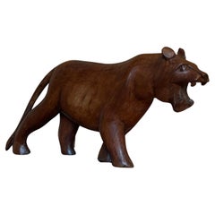 Mutiso African wood carving of a Lioness.